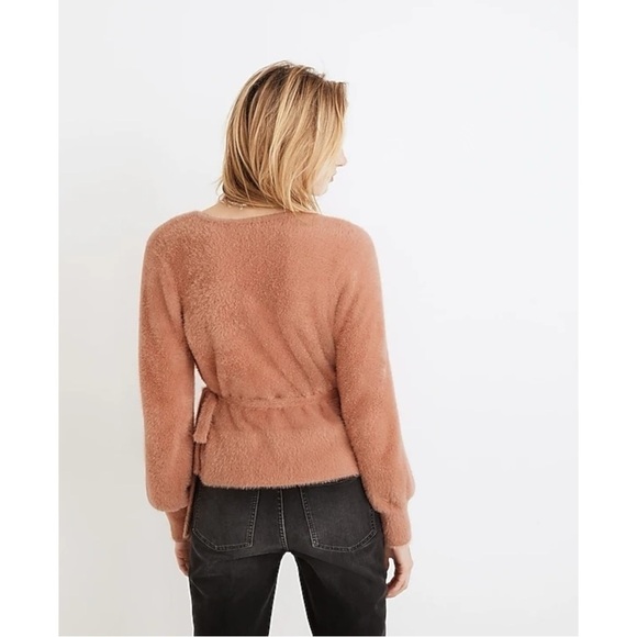 Madewell Balloon Sleeve Wrap Sweater in Burnished Blush Small Dainty Retro 90s - Picture 10 of 14